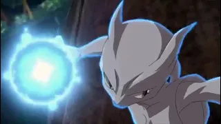 Mewtwo uses Psywave and Aura Sphere on Genesect