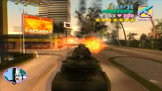 GTA Vice City Epic 7 Stars Wanted Level Shootout+ Tank Rampage + Escape