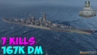 World of WarShips | Montana | 7 KILLS | 167K Damage - Replay Gameplay 1080p 60 fps