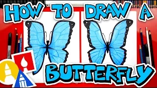 How To Draw Butterfly Emoji Realistic (Blue Morpho) 🦋