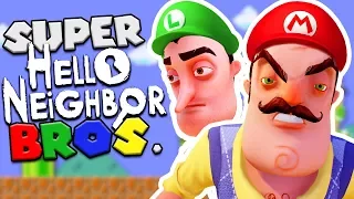 SUPER HELLO NEIGHBOR BROS! (Super Mario + Hello Neighbor mod) | Hello Neighbor Beta 3 Mods Gameplay