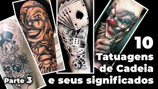 10 Tatuagens de Cadeia e seus significados - Palhaço coringa Tio patinhas Irmãos Metralhas caveira..