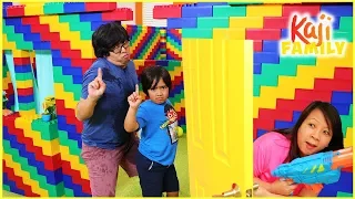 No Girls Allow Box Fort Lego Pretend Play Fun and The Floor is Lava Challenge!!!