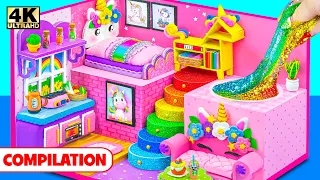 10+ DIY Miniature House Compilation ❤️ How To Make Pink Unicorn House from Polymer Clay (Satisfying)