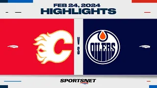 NHL Highlights | Flames vs. Oilers - February 24, 2024