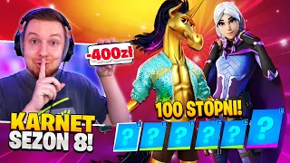 Kupiłem 100 STOPNI KARNETU w SEZON 8 w Fortnite 🔥 (KONKURS!)