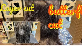 Medium layer Haircut/ Butterfly hair cut/step by step/ tutorial in Hindi/#youtubeshorts