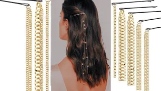 Hair jewelry for wedding | Hair accessories making at home | Hair jewelry for open hair | hair chain