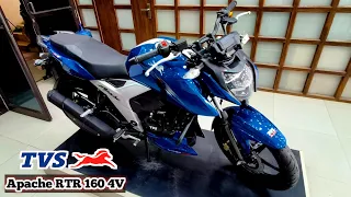 Tvs Apache RTR 160 4V RT F-i | Blue Colour | Milleage, Price | Full Detailed