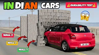 INDIAN Cars VS 3 Walls | Durability TEST ⚠️