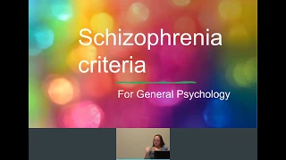 Schizophrenia Criteria - with Dr Z