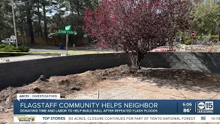 Flagstaff community helping donate labor, supplies to build wall around home after flash floods