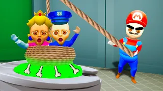 AWESOME Mario BUT Help Baby Princess And Police! Funny Moments In Baby In Yellow