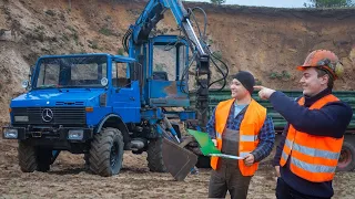 Unimog mit BAGGER? | U1000 und Aufbaulader | Robs ist der Macker mit dem Bagger?!