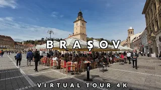 Brașov, Romania Virtual Tour 4K in spring 2024. Piața Sfatului and Old Town Center