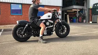 Harley Davidson 48 sportster short shot custom exhaust sound clip  Instagram: hitchcoxmotorcycles