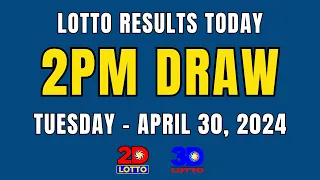 2PM Lotto Result Today April 30, 2024 (Tuesday) EZ2  Swertres | PCSO