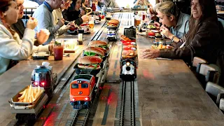 Inside Strange Restaurant Delivering Burgers by Trains