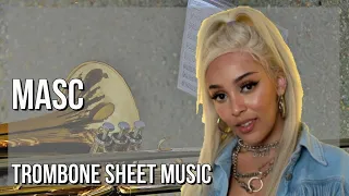 SUPER EASY Trombone Sheet Music: How to play MASC  by Doja Cat ft Teezo Touchdown