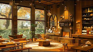 ̣Rainy Night at Cozy Coffee Shop Ambience with Relaxing Piano Jazz Instrumental Music for Study,Work