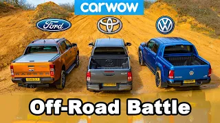 VW Amarok vs Ford Ranger vs Toyota Hilux: OFF-ROAD BATTLE!