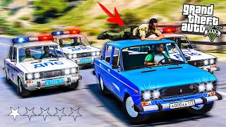 ПОГОНЯ В GTA 5 ОНЛАЙН - ПОГОНЯ НА ВАЗ 2106 ОТ ТЫСЯЧИ КОПОВ! ⚡ГАРВИН