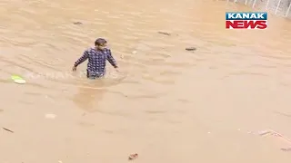 Hour Long Rain Creates Massive Waterlogging In Bhubaneswar, Vehicles Submerged Near Iskcon