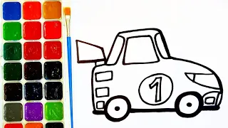 ЯHow to draw a car. Easy drawing for children. Coloring booк .Як намалювати авто.Легке малювання