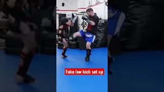 Muay Thai fake low kick set up