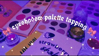 asmr on eyeshadow palettes ~ finger pad + nail tapping, whispered ramble ~