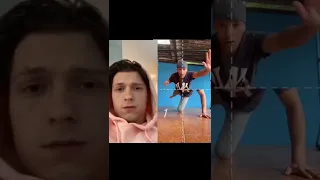 Tom holland, reacting “spider slack” tiktok video #spiderslack #tomholland #tiktok #shorts