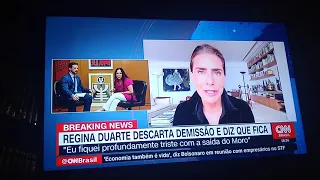 Regina Duarte dando chilique na entrevista na CNN Brasil . 07/05