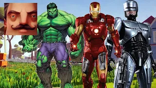 Hello Neighbor - My New Neighbor Hulk RoboCop Iron Man History Gameplay Walkthrough