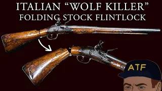 “The Killer of Wolves” Folding Stock Flintlock Blunderbuss | Italian Wolf Killer Muzzleloader