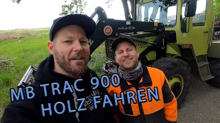 MB TRAC 900 TURBO UND RÜCKEWAGEN HOLZ FAHREN
