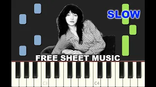SLOW piano tutorial "ARMY DREAMERS" by Kate Bush, with free sheet music (pdf)