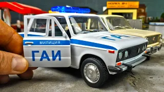 Model VAZ 2106 GAI with light and sound of a police siren. About cars.