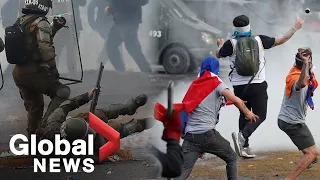 Chile protests: Police fire water cannon at protesters as riots continue in Santiago