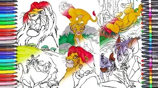 Lion King Coloring book Pages How to color Simba Timon Pumbaa Mufasa Lion King Coloring games VIDEO