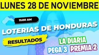 Sorteo 11AM Loto Honduras, La Diaria, Pega 3, Premia 2, Lunes 28 de Noviembre del 2022 | Ganador 😱🤑💰