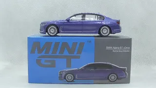 Mini GT BMW Alpina B7 xDrive (Alpina Blue Metallic) unboxing and review