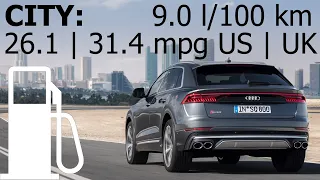 Audi SQ8 TDI quattro (4.0 V8): city fuel consumption (economy), real-life test :: [1001cars]