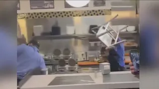 Waffle House employee catches chair mid-air