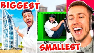 Miniminter Reacts To WORLD'S BIGGEST VS SMALLEST HOTEL