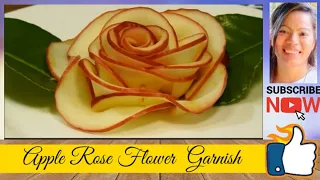 How to make Apple Rose Flower Garnish | 苹果玫瑰花装饰 | Apel bunga mawar hiasan | Mela Rosa fiore Guarnire