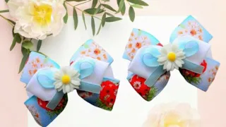DIY TUTORIAL: I love making these bows🎀A bows from 1 inches grosgain ribbon for girls hair clip