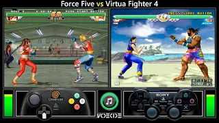 Force Five vs Virtua Fighter 4 (Dreamcast vs PlayStation 2) Gameplay Comparison