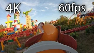 Slinky Dog Dash front seat on-ride 4K POV @60fps Disney's Hollywood Studios