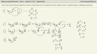 Matura podstawowa - kurs - logarytmy