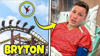 Bryton fell off the roller coaster then.. (Ninja Kidz TV)